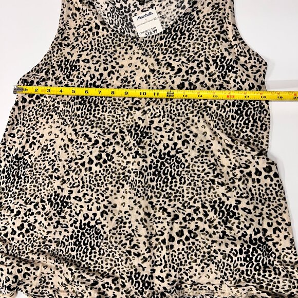 W5 Women's XL Animal Leopard‎ Print Sleeveless High Low Tank Top - Picture 7 of 9